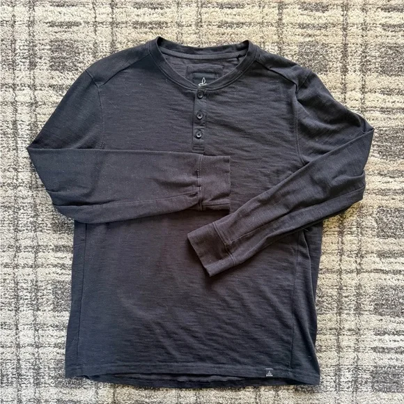 prAna Men's Ronnie Henley Long Sleeve Size Medium Lot Of 3 Organic Cotton - Picture 4 of 8